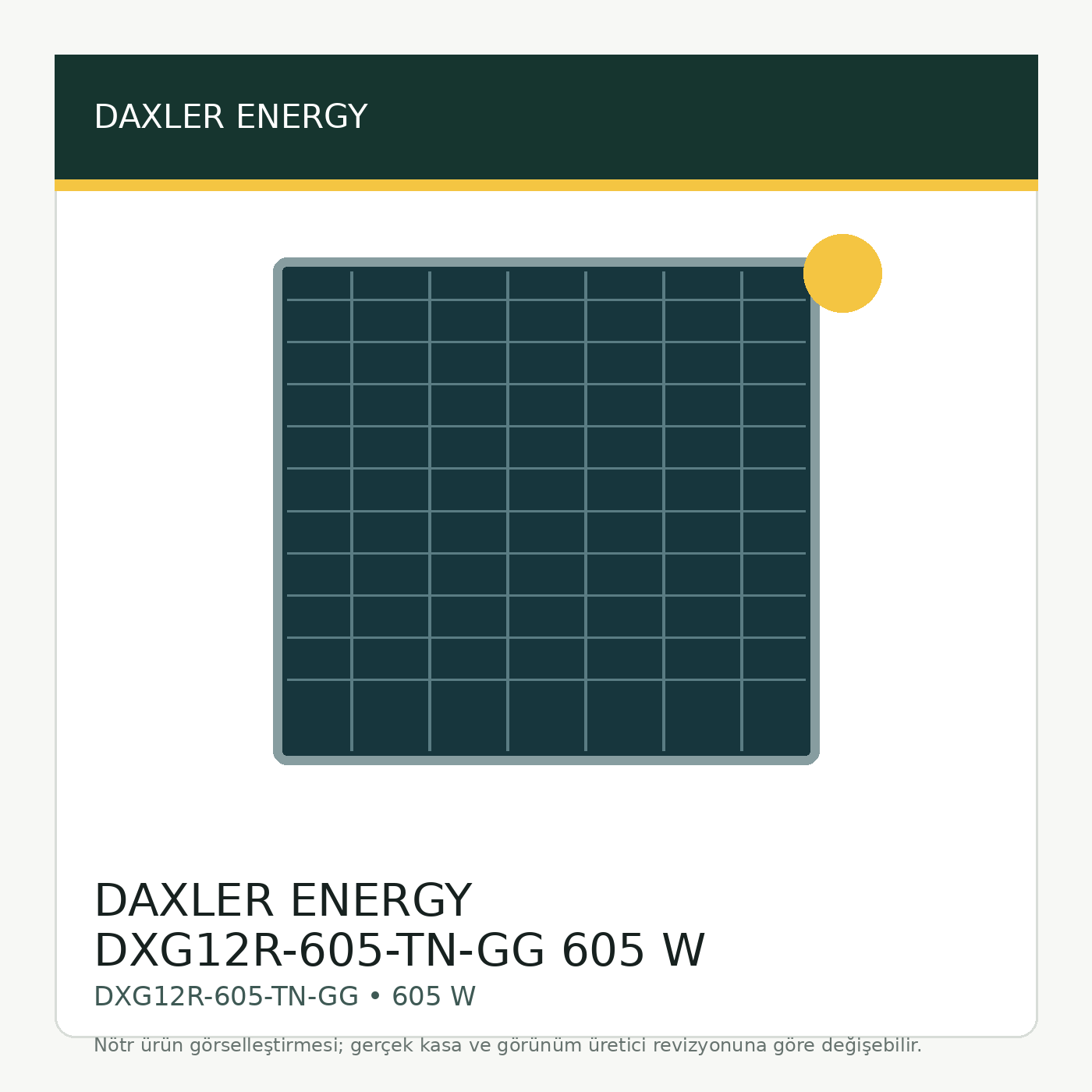 DAXLER ENERGY DXG12R-605-TN-GG 605 W