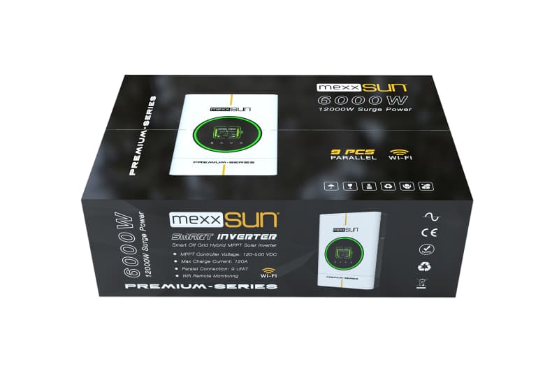 Mexxsun MEXX P6 kW Premium 48V 6 kW Paralel Wi Fi Dual Output Tam Sinüs Akıllı İnverter görsel 5