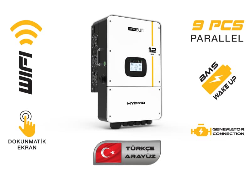 Mexxsun 12 kW Monofaz LV 48V Hibrit İnverter
