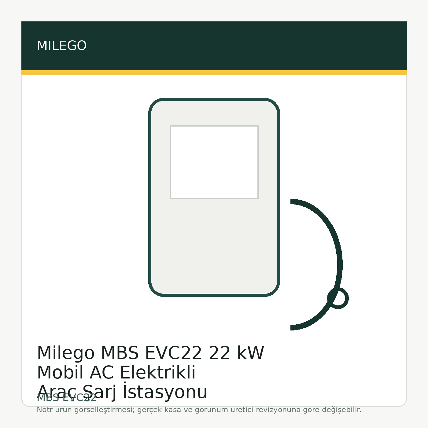 Milego MBS EVC22 22 kW Mobil AC Elektrikli Araç Şarj İstasyonu