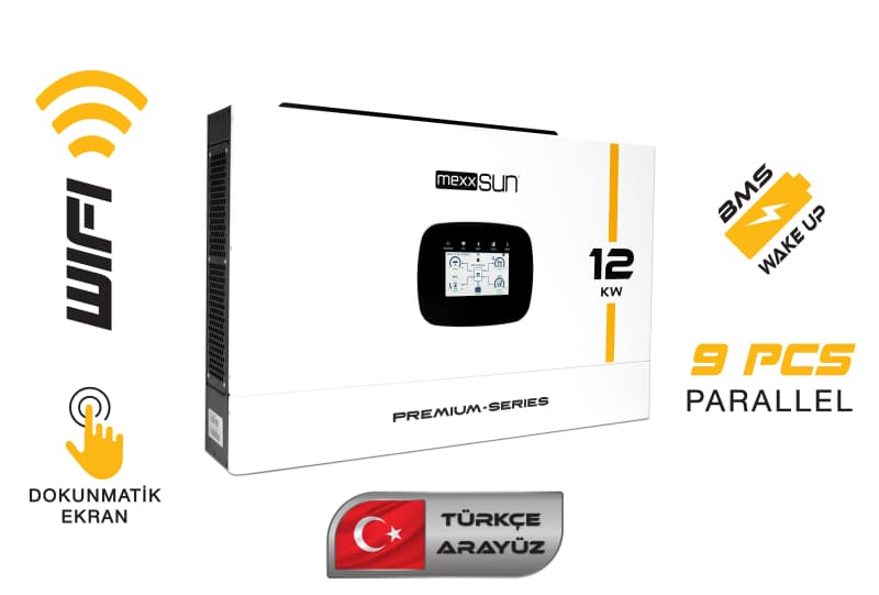 Mexxsun MEXX P12 kW Premium 48V 12 kW Paralel Wi Fi Dual Output Tam Sinüs Akıllı İnverter görsel 1