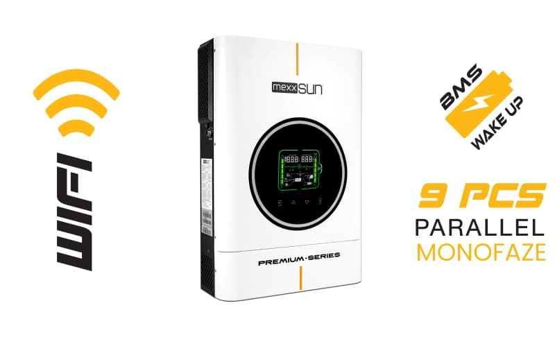 Mexxsun MEXX P4 kW Premium 24V 4 kW Wi Fi Dual Output Tam Sinüs Akıllı İnverter görsel 1