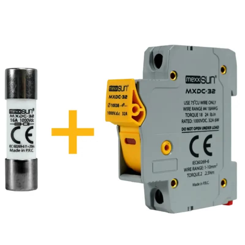 Mexxsun 20 A 1000 V DC Sigorta ve Sigorta Yuvası - 12 Adet görsel 1
