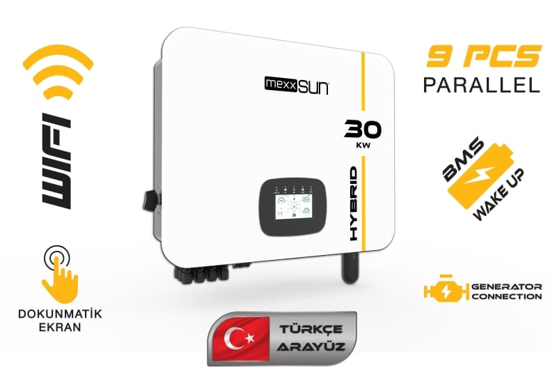 Mexxsun 30 kW Yüksek Voltaj Üç Faz Hibrit İnverter görsel 1