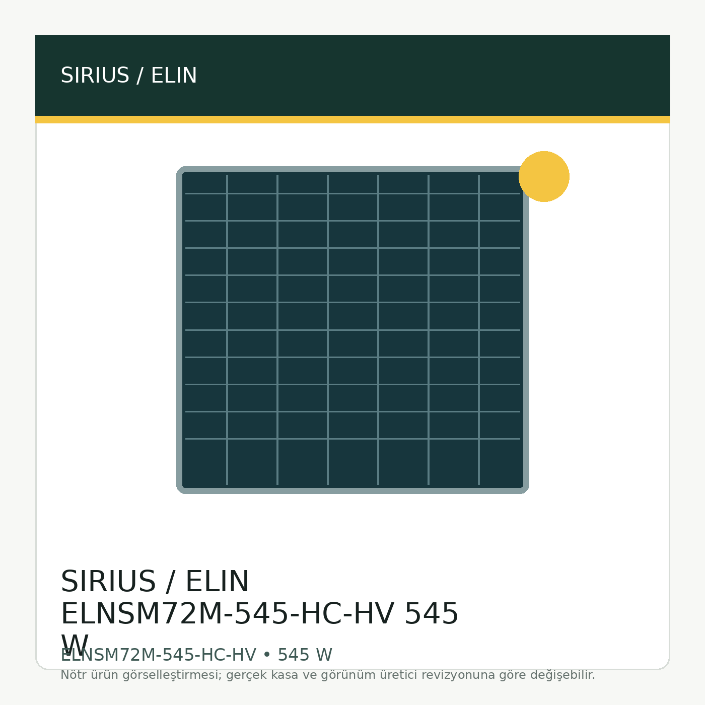 SIRIUS / ELIN ELNSM72M-545-HC-HV 545 W görsel 1
