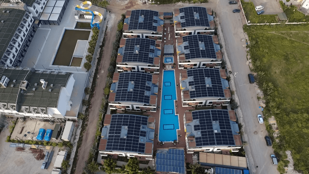 Elysium Green Suites projesinin ikinci havadan görünümü